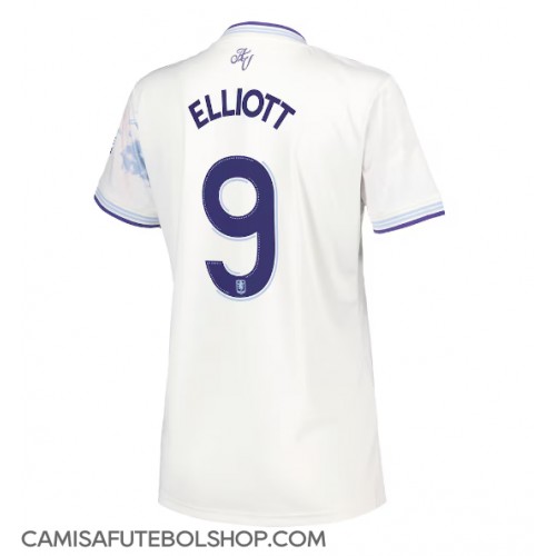 Camisa de time de futebol Aston Villa Harvey Elliott #9 Replicas 3º Equipamento Feminina 2025-26 Manga Curta